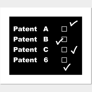 Patent A, B, C and 6 in white Posters and Art